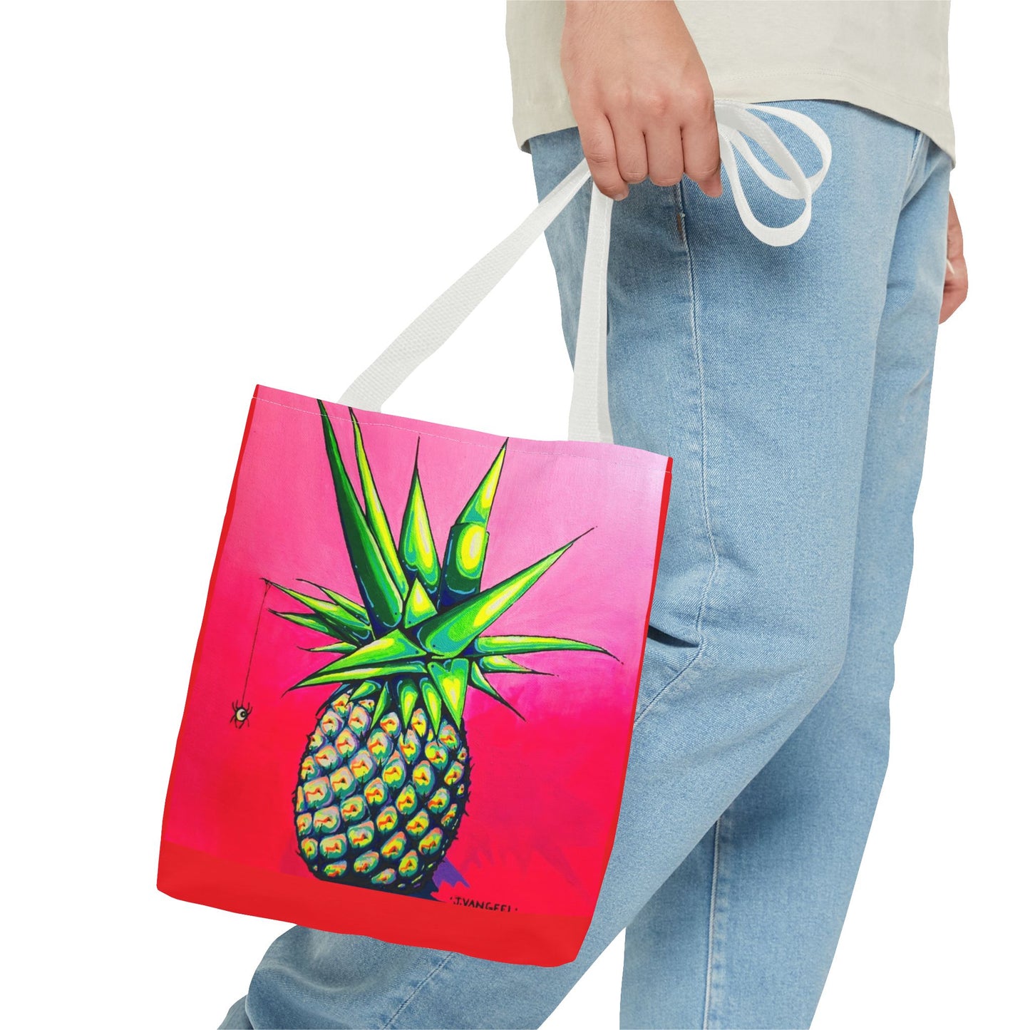 Premium Neon Pineapple Tote Bag, Original Artist Design, Reusable Shopping Tote, Eco-Friendly