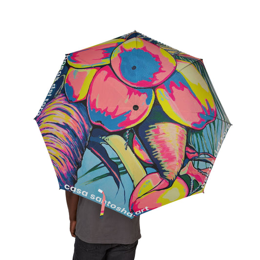Neon Coconuts Umbrella - Foldable & Stylish Rain Gear