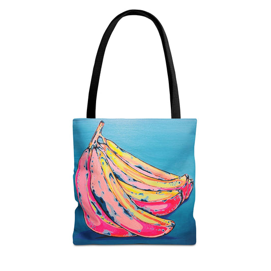 Premium Neon Bananas Tote Bag, Original Artist Design, Reusable Shopping Tote, Eco-Friendly
