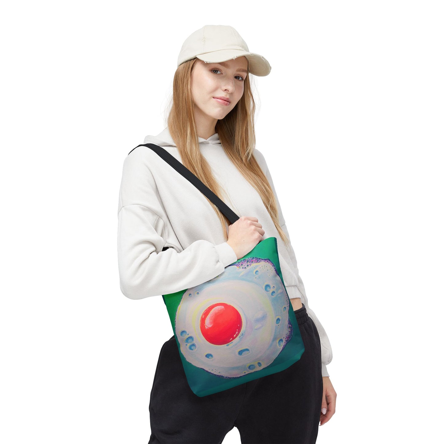 Premium Neon Fried Egg Tote Bag, Original Artist Design, Reusable Shopping Tote,  Eco-Friendly