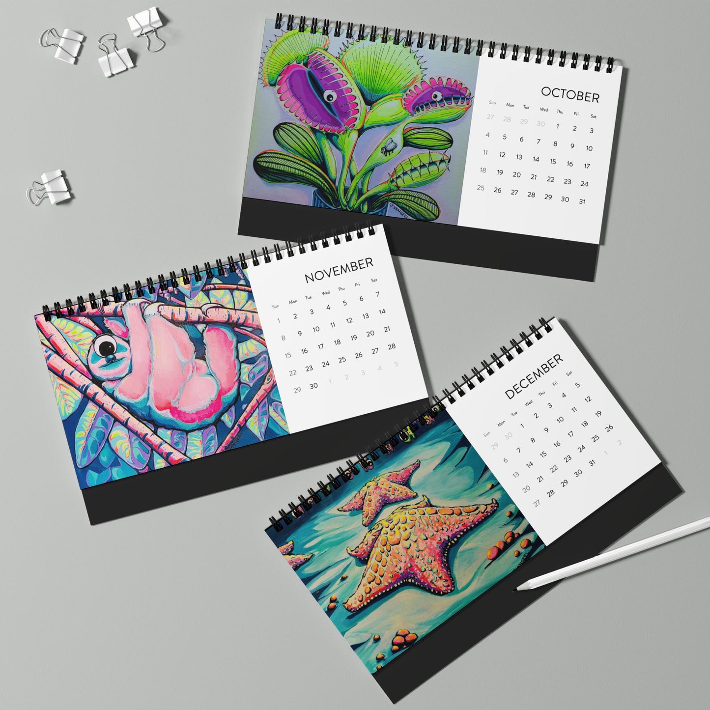 Vibrant Art Desktop Calendar 2026