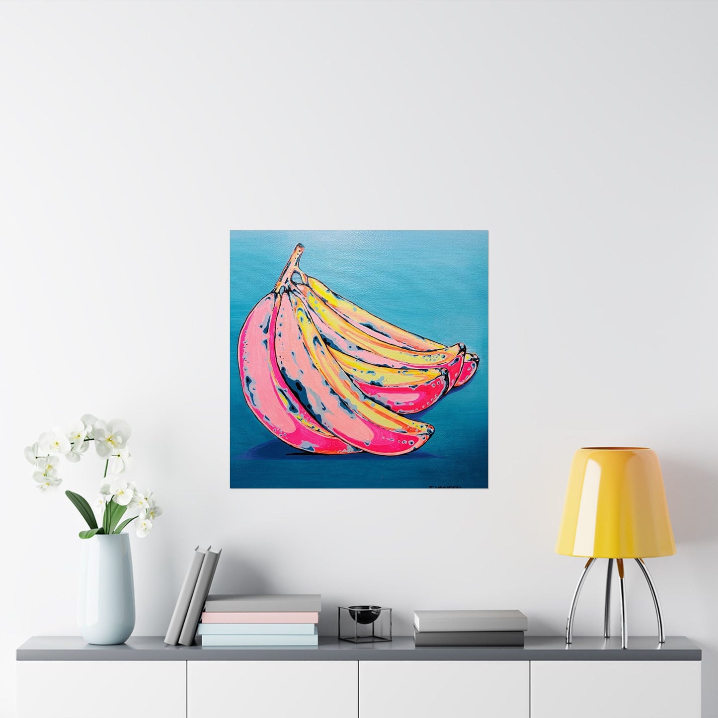 Neon Bananas Giclée Art Poster