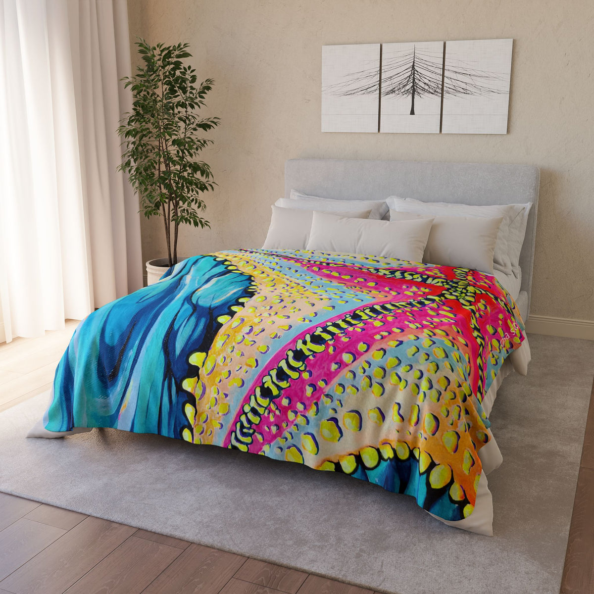 Starfish Beach Bocas Fleece Sherpa Blanket