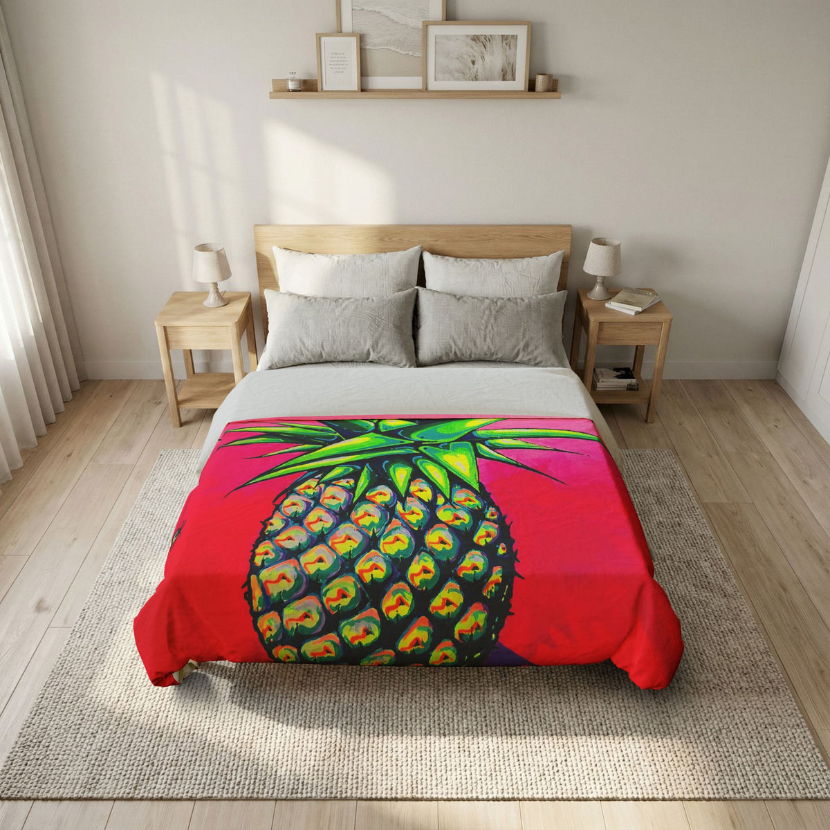 Neon Pineapple Duvet Cover