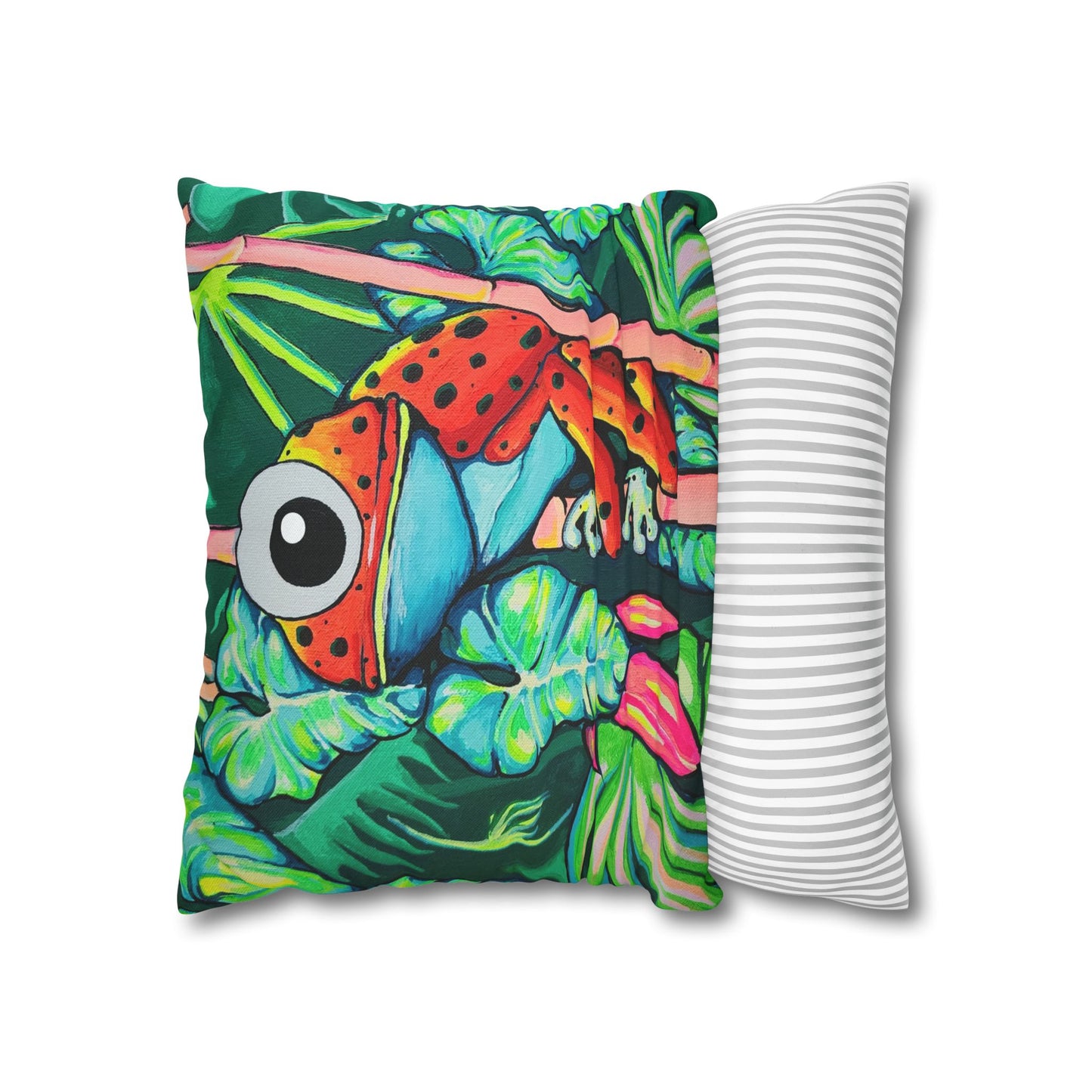 Cyclops Red Frog Pillowcase for Throw Pillow, Cover Only