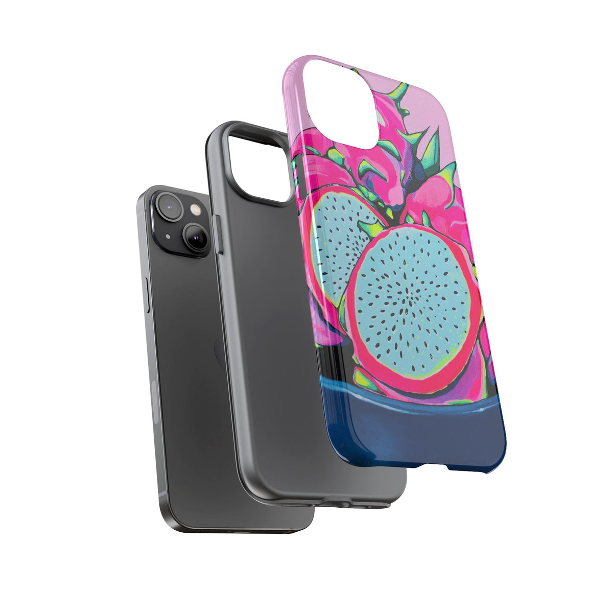 Coque de téléphone résistante Pitaya Rose Néon