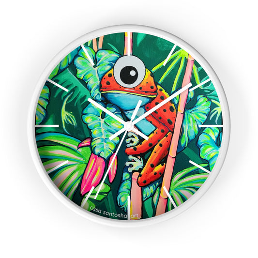 Cyclops Red Frog Pop Art Wall Clock