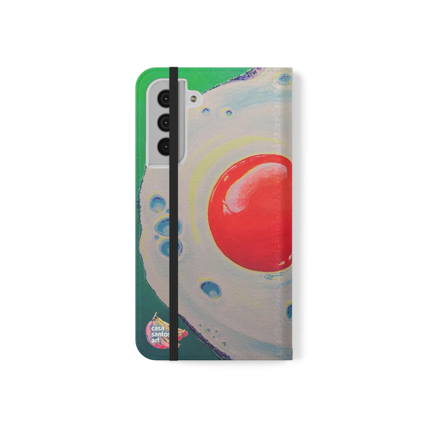 Neon Fried Egg Flip Phone Case – Wallet Cover with Card Slots