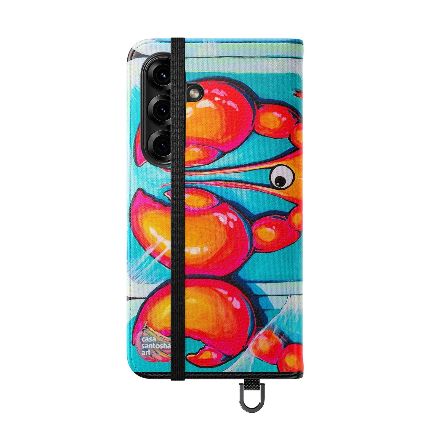 Neon Lobster Flip Phone Case – Wallet Cover with Card Slots