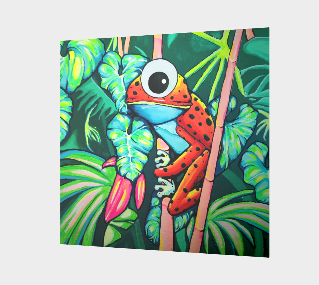 Cyclops Red Frog Aluminum Wall Art