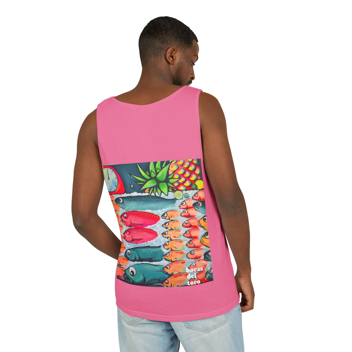 Unisex Neon Cabo Fish Market Tank Top