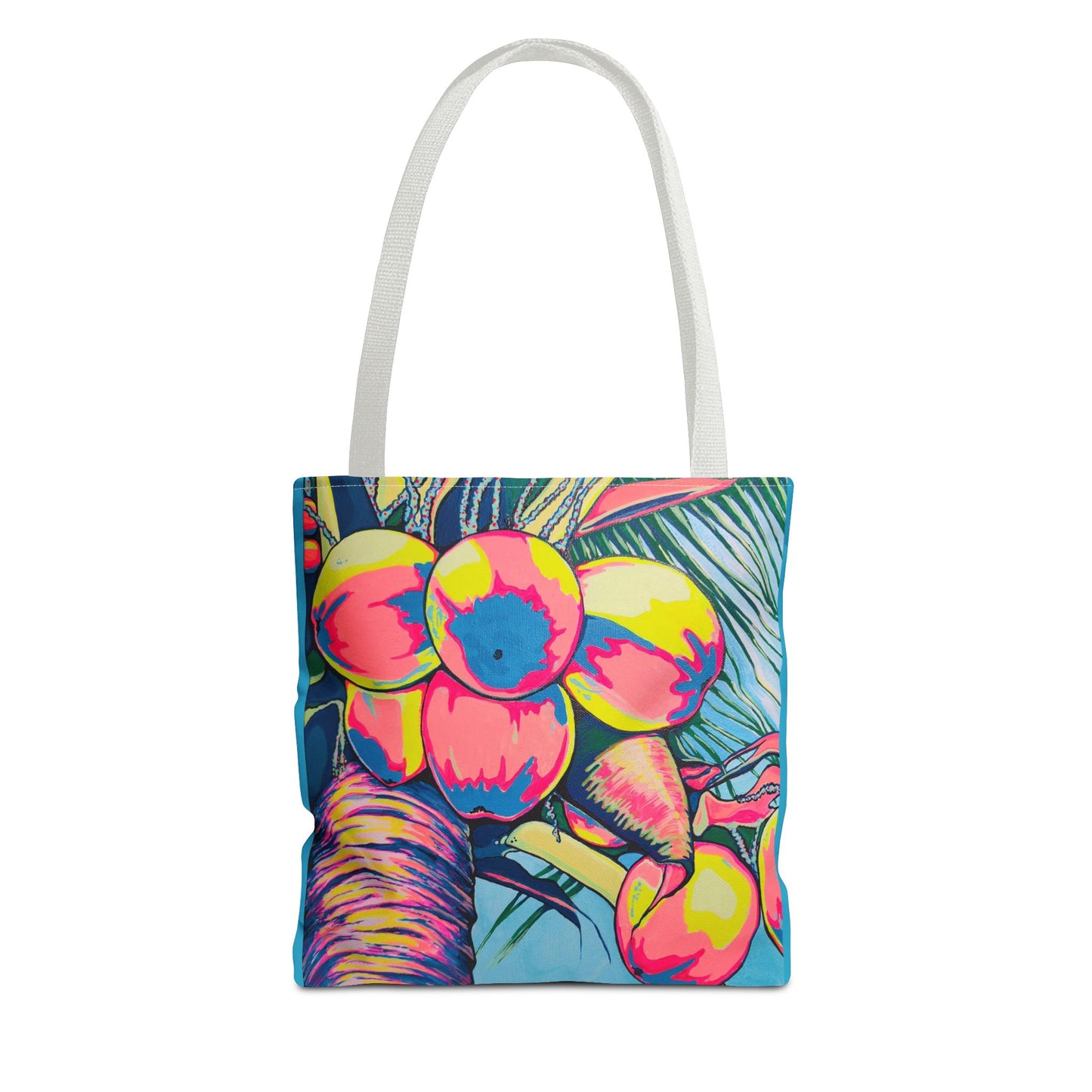 Premium Neon Coconuts Tote Bag, Original Artist Design, Reusable Shopping Tote, Eco-Friendly
