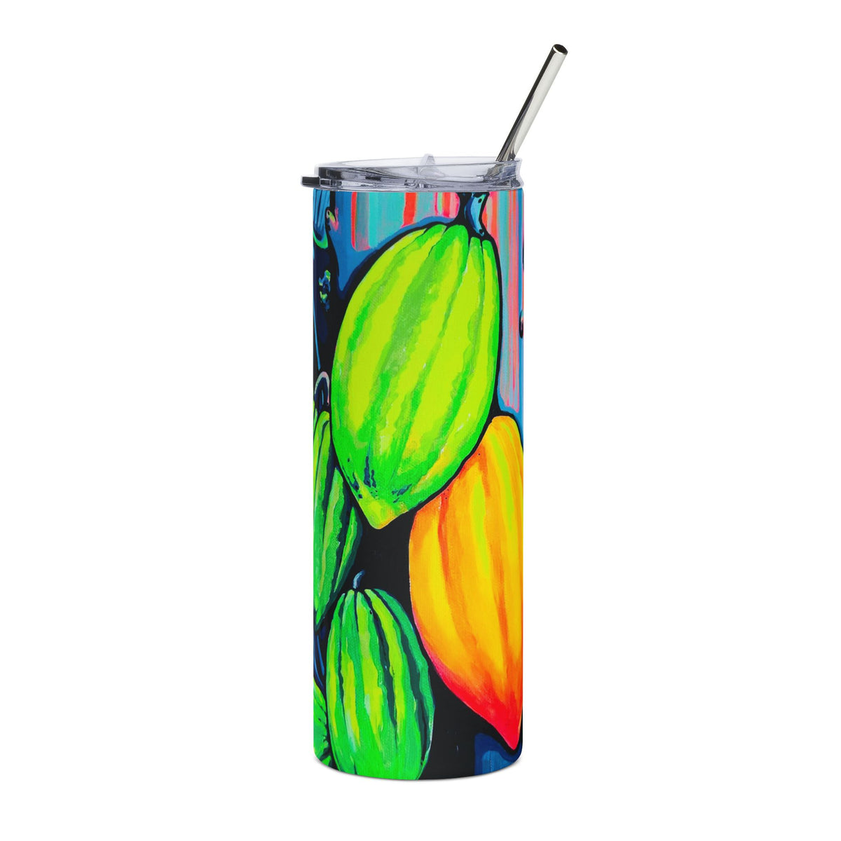 Vaso de Acero Inoxidable Cacao Neón, 590 ml | Taza de Viaje Divertida, Ecológica