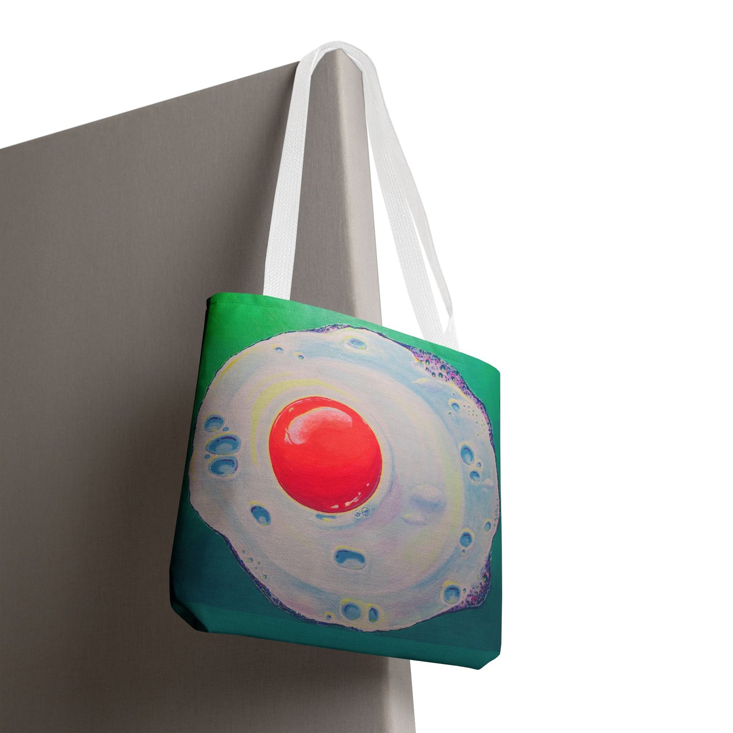 Premium Neon Fried Egg Tote Bag, Original Artist Design, Reusable Shopping Tote,  Eco-Friendly