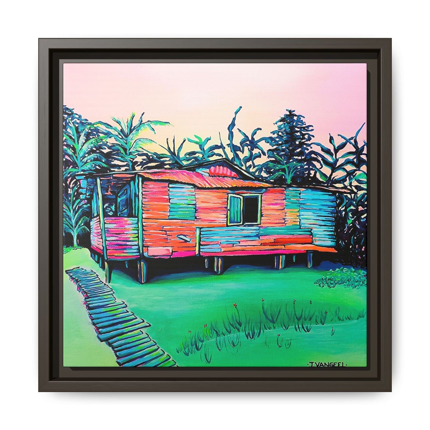 Framed Luis Russell House Bocas Canvas Print