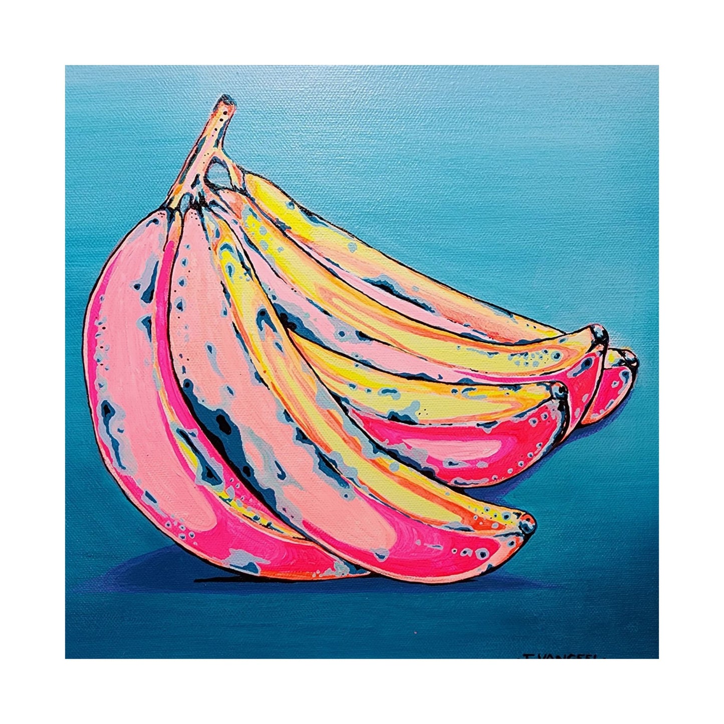 Neon Bananas Giclée Art Poster