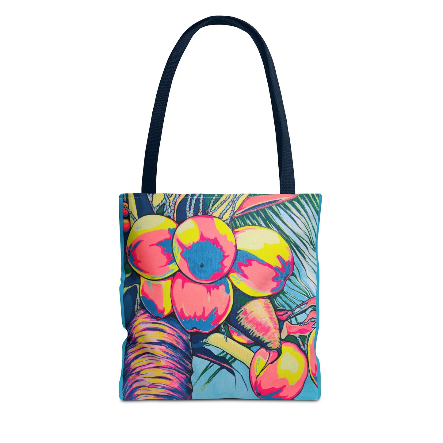 Premium Neon Coconuts Tote Bag, Original Artist Design, Reusable Shopping Tote, Eco-Friendly
