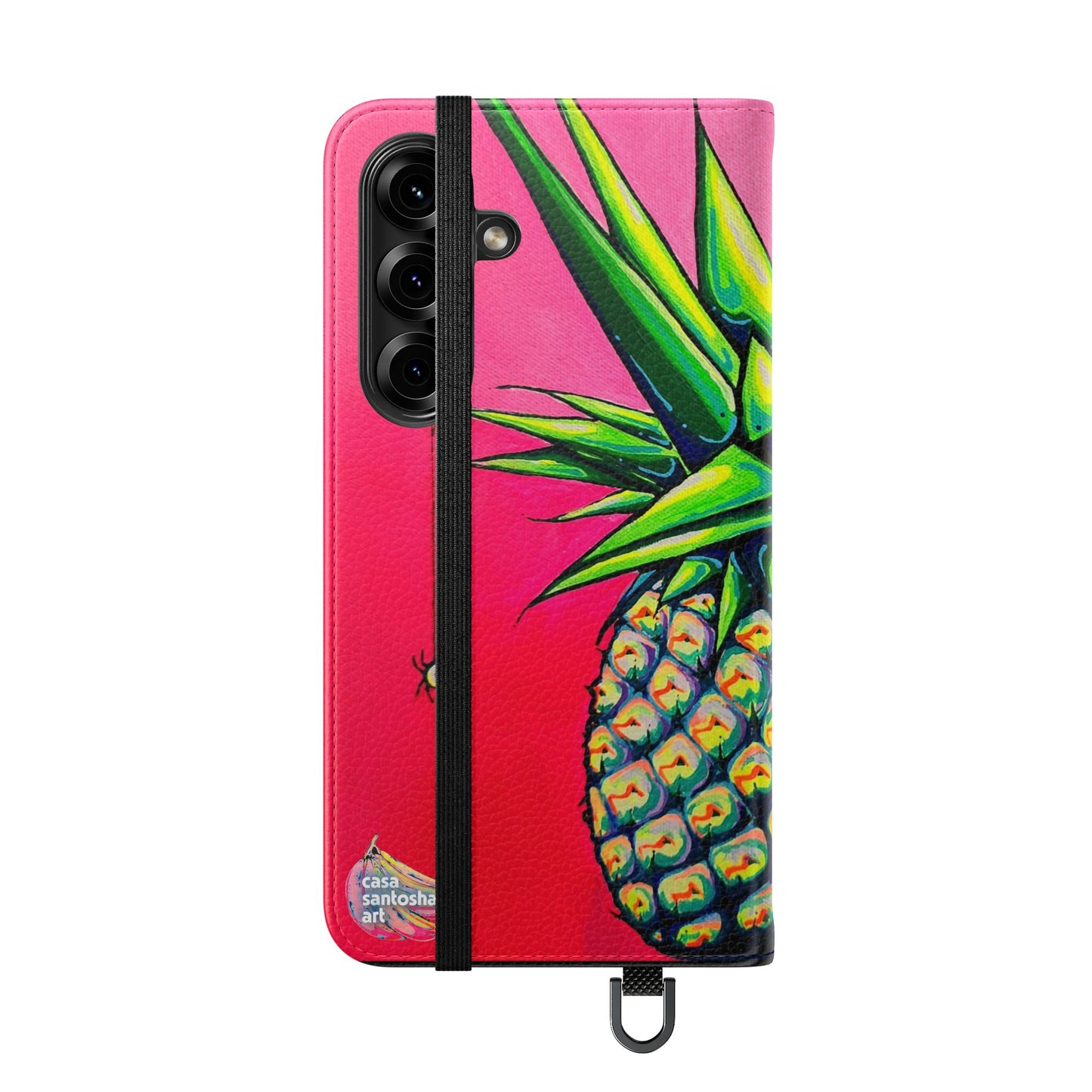 Neon Pineapple Flip Phone Case – Wallet Cover with Card Slots