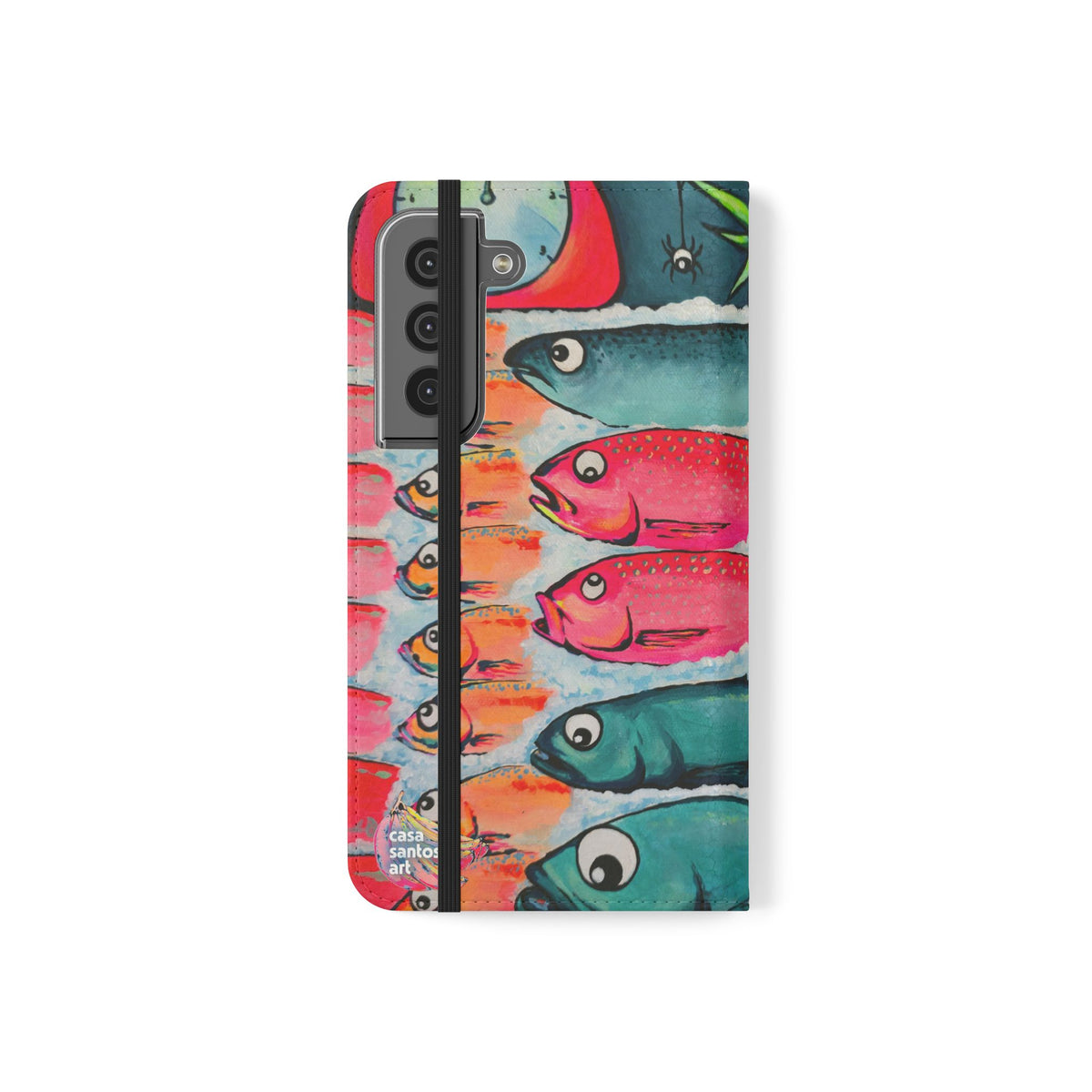 Neon Cabo Fish Market Flip Phone Case – Wallet Cover with Card Slots