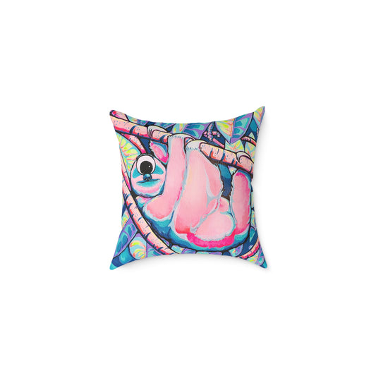 Cyclops Sloth Art Canvas Decorative Pillow