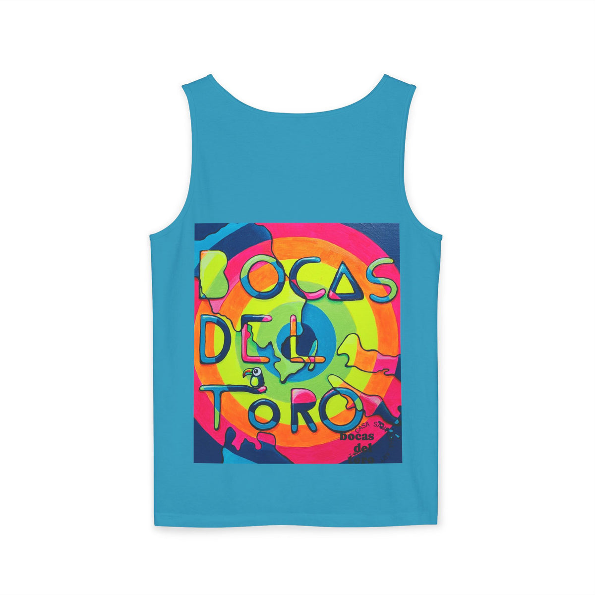 Unisex Bocas Del Toro Islands Tank Top - neon pop art by Casa Santosha Art