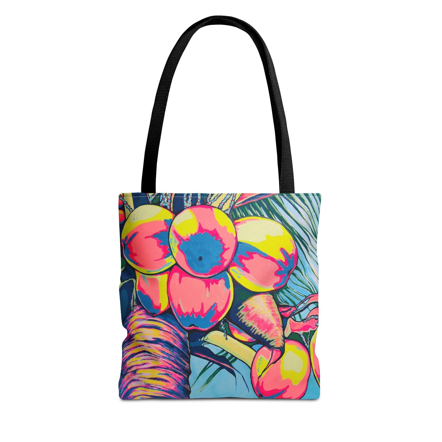 Premium Neon Coconuts Tote Bag, Original Artist Design, Reusable Shopping Tote, Eco-Friendly