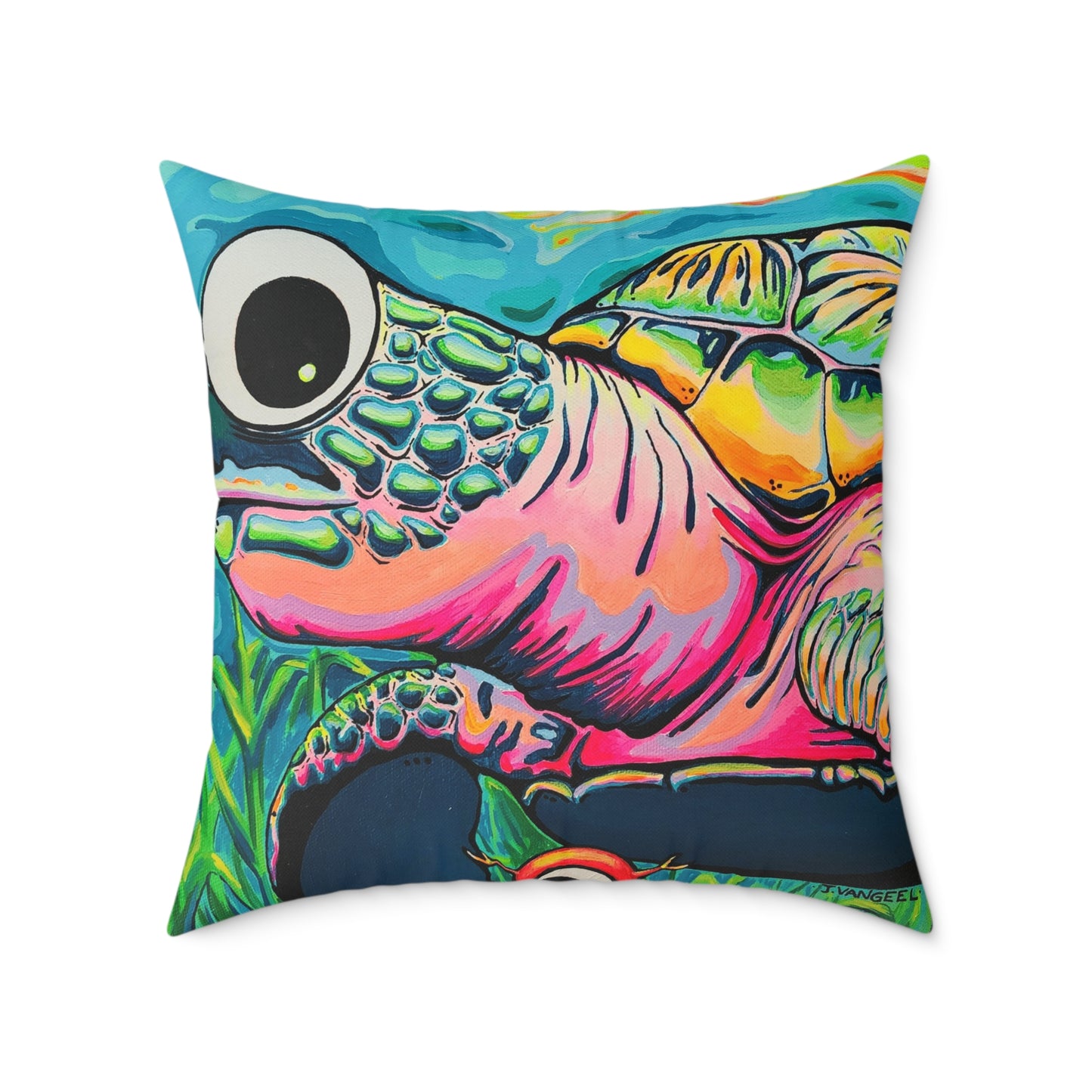 Cyclops Turtle Art Canvas Decorative Pillow