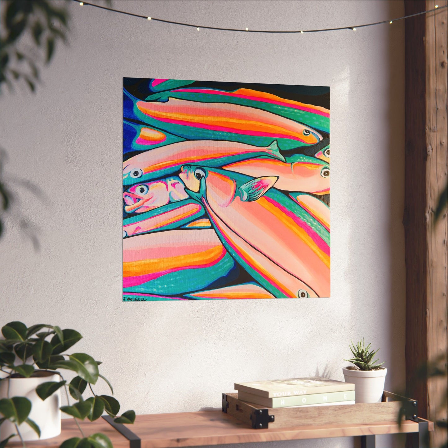 Neon Fish Giclée Art Poster