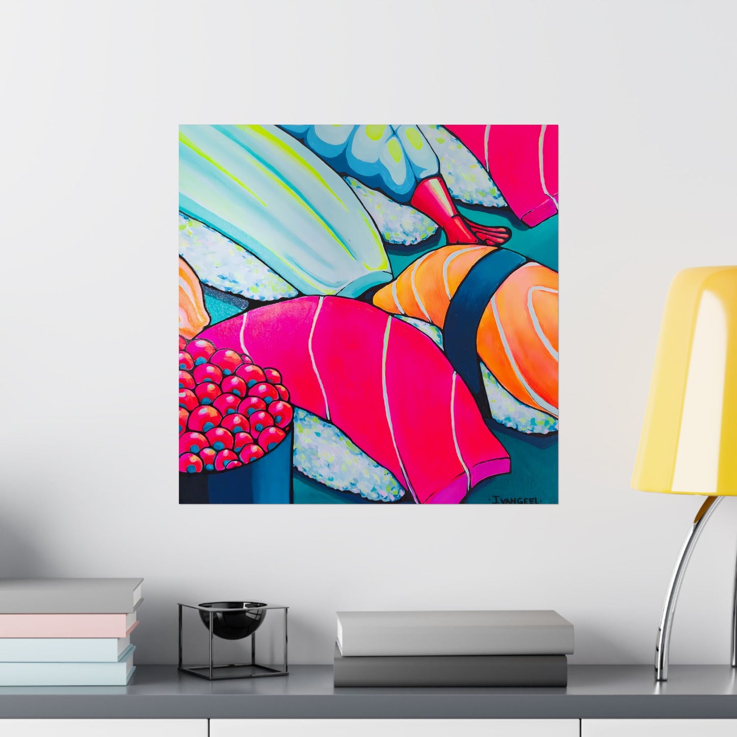 Affiche d'art Giclée Sushi Néon