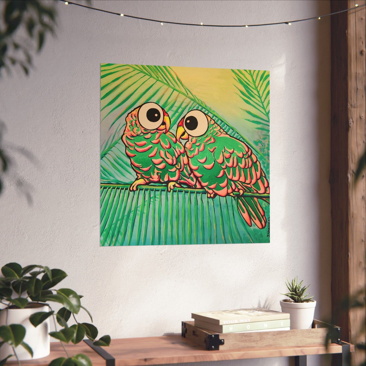 Chatty Cyclops Parrots Giclée Art Poster