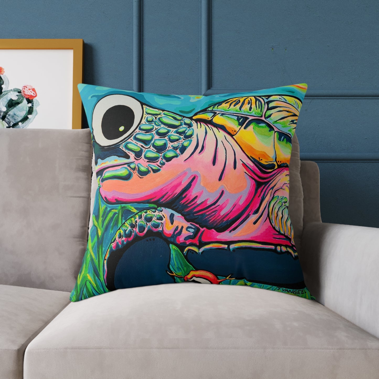 Cyclops Turtle Art Canvas Decorative Pillow