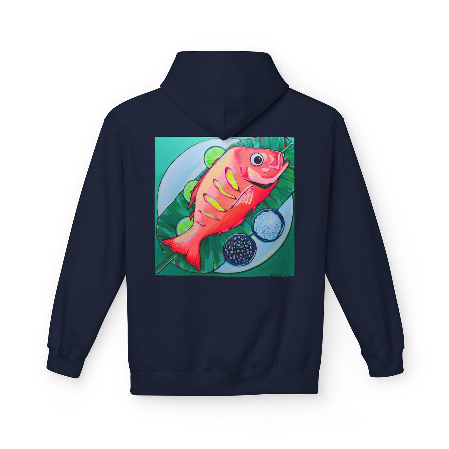 Unisex Neon Fried Fish Soft Hoodie