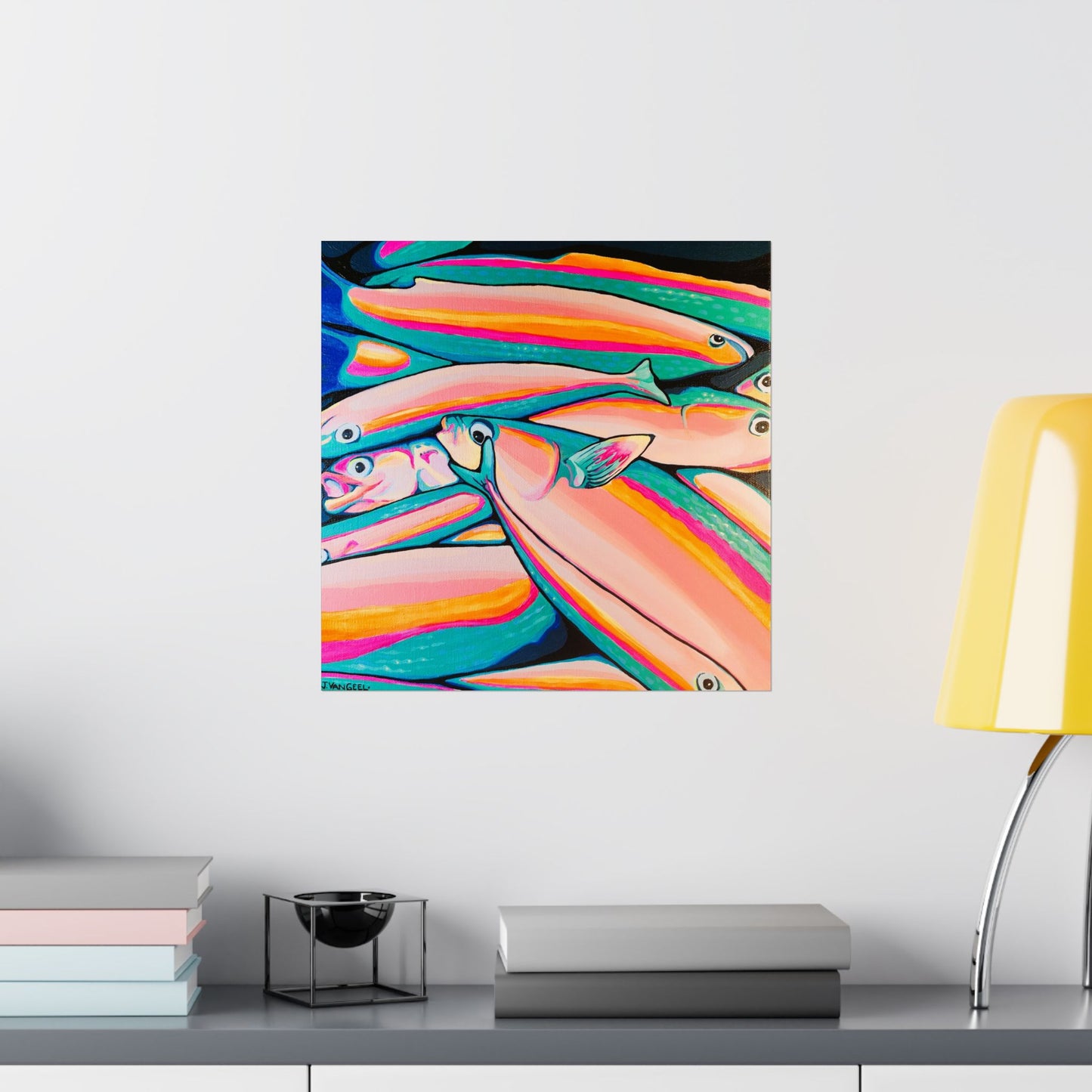 Neon Fish Giclée Art Poster