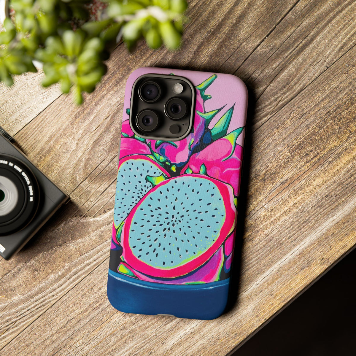 Coque de téléphone résistante Pitaya Rose Néon