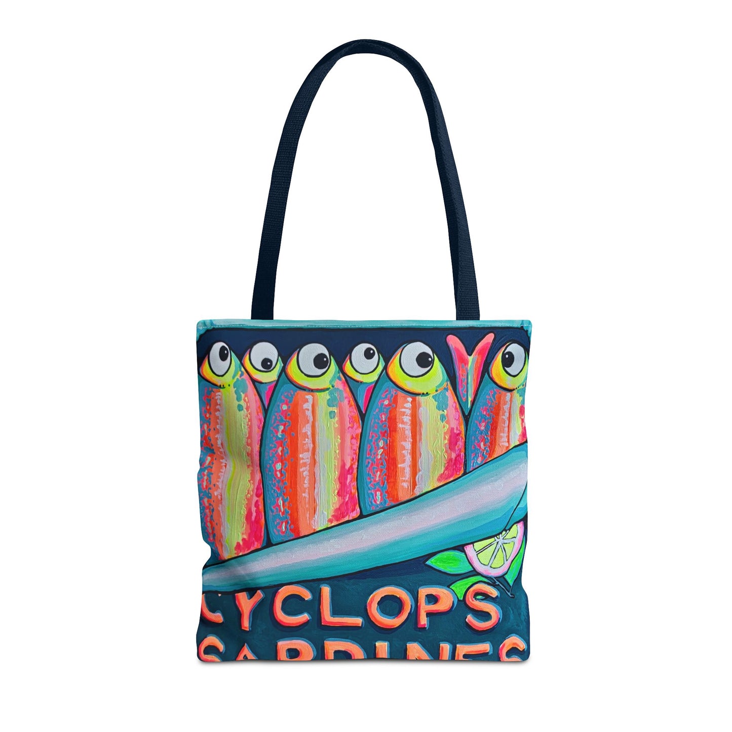 Premium Neon Sardines Tote Bag, Original Artist Design, Reusable Shopping Tote, Eco-Friendly