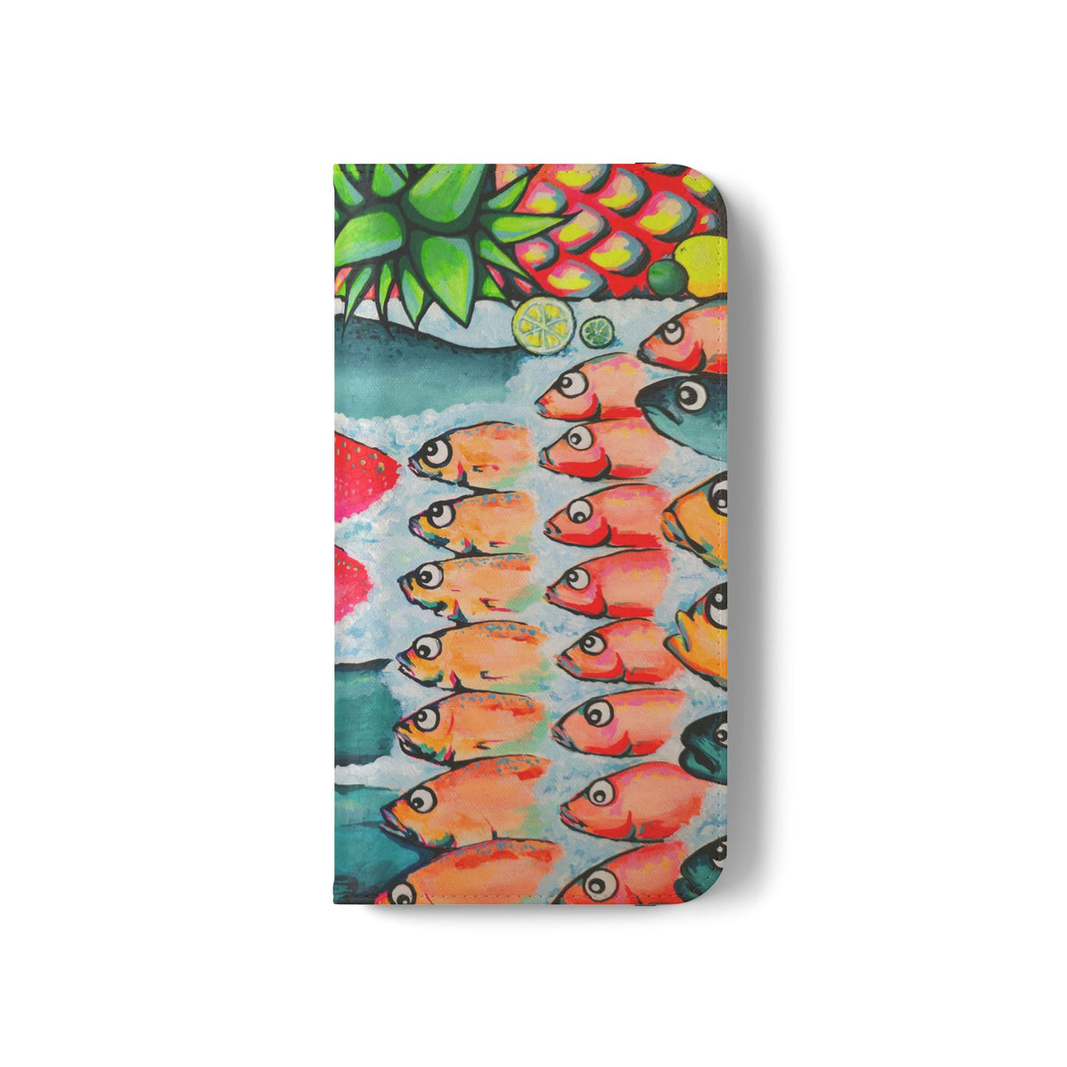 Neon Cabo Fish Market Flip Phone Case – Wallet Cover with Card Slots