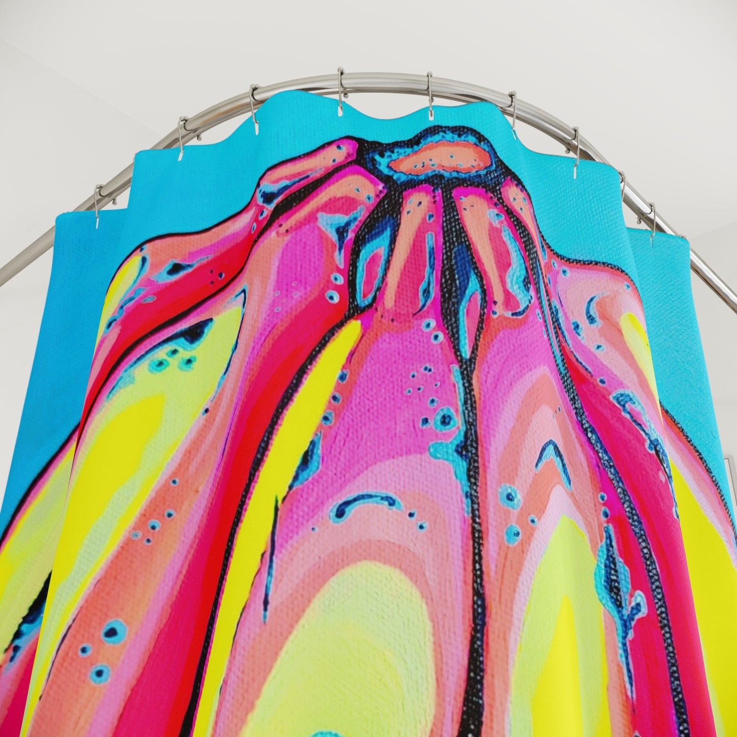 Neon Fat Bananas Pop Art Shower Curtain