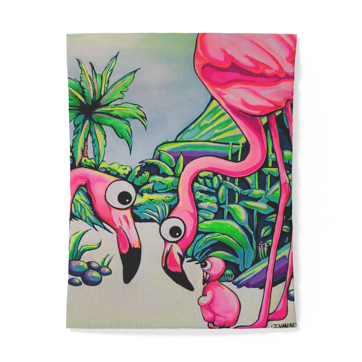 Cyclops Flamingo Family Duvet Cover