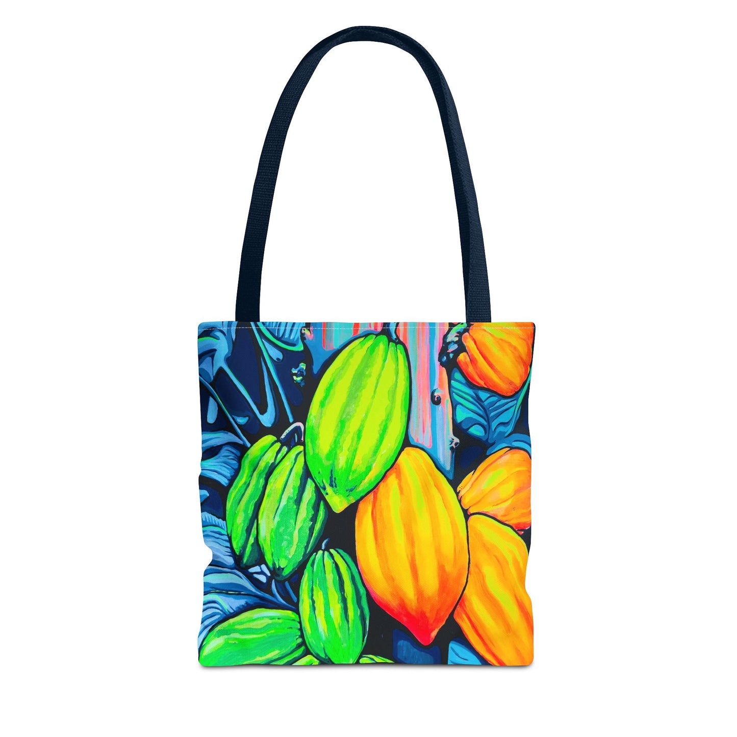 Premium Neon Cacao Tote Bag, Original Artist Design, Reusable Shopping Tote, Eco-Friendly
