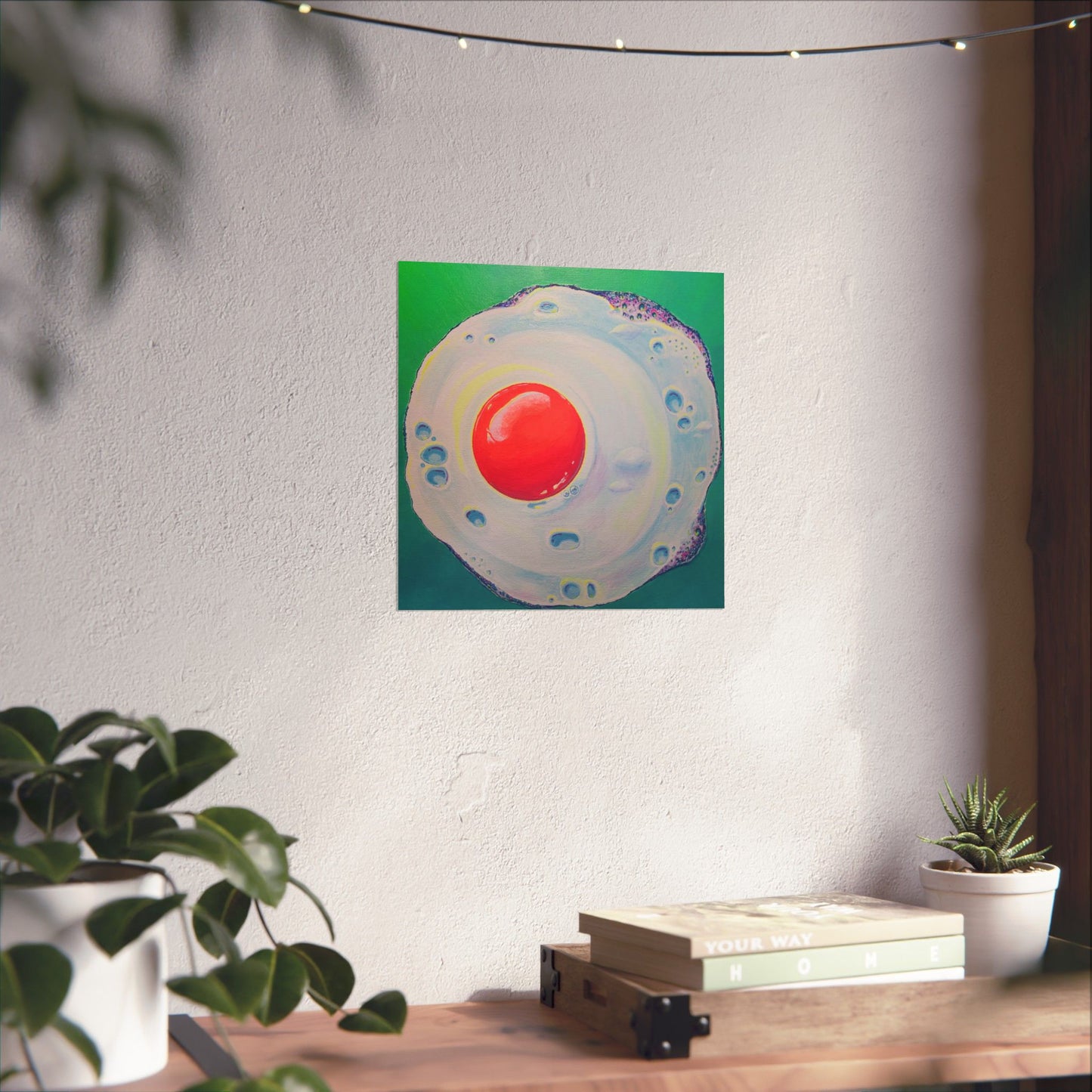 Neon Fried Egg Giclée Art Poster