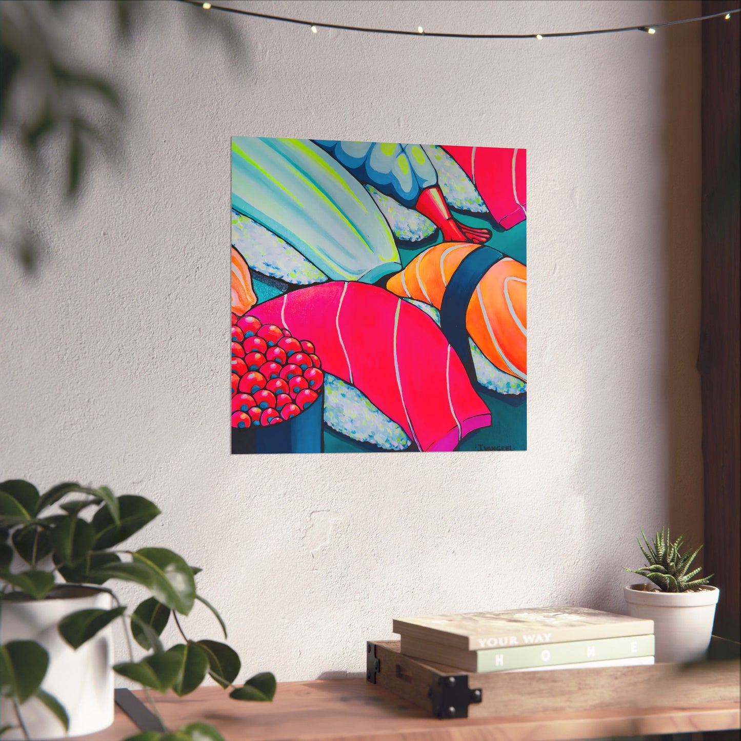 Affiche d'art Giclée Sushi Néon