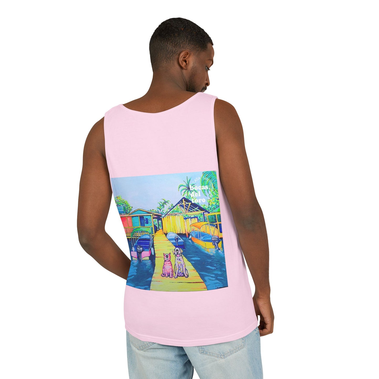 Unisex Cyclops Cat and Dog in Bocas Tank Top - Perfect for Summer Vibes