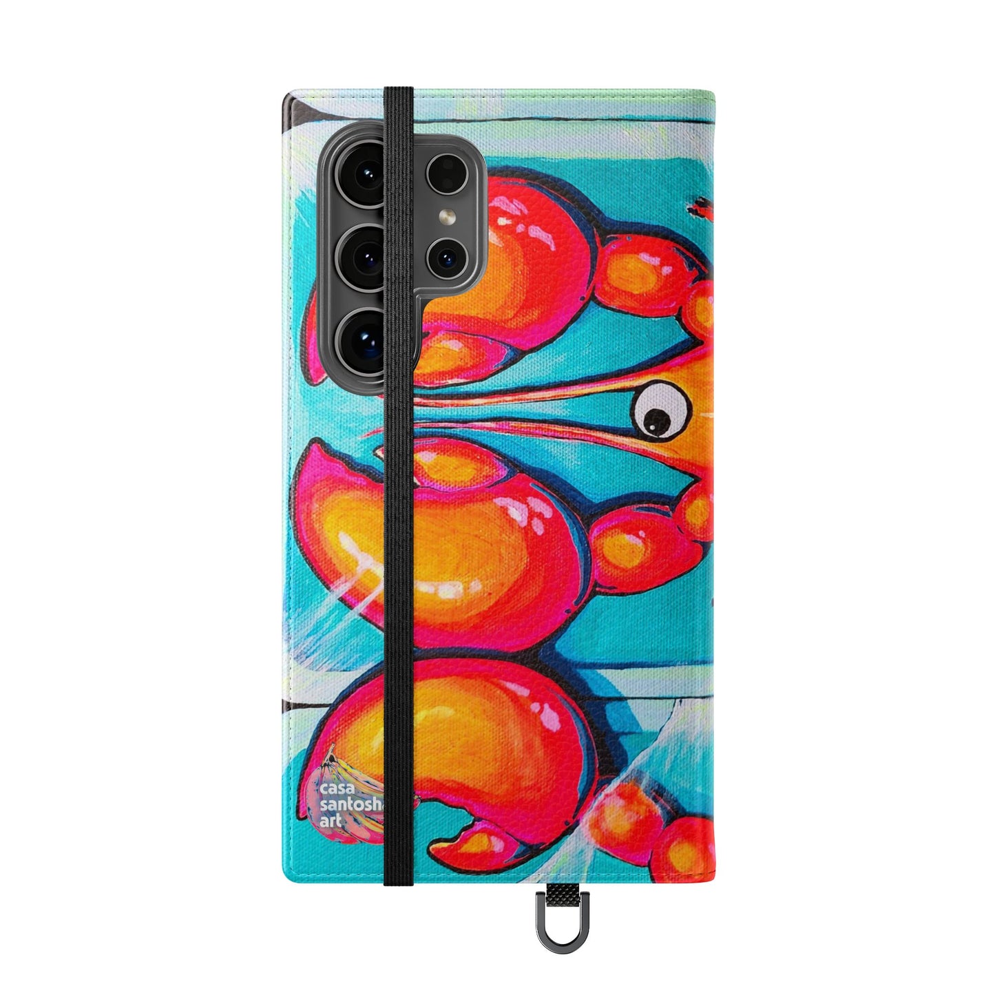 Neon Lobster Flip Phone Case – Wallet Cover with Card Slots