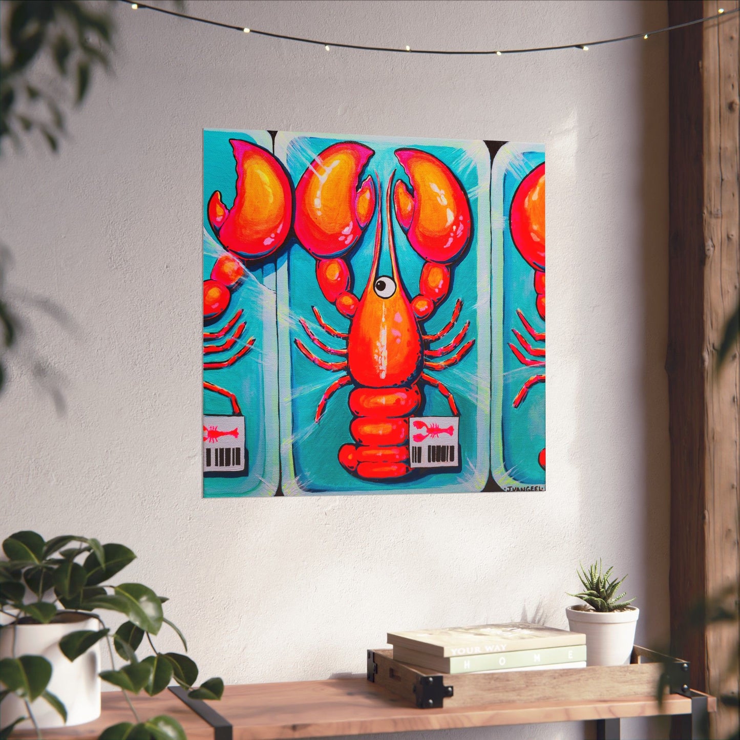 Neon Lobster Giclée Art Poster