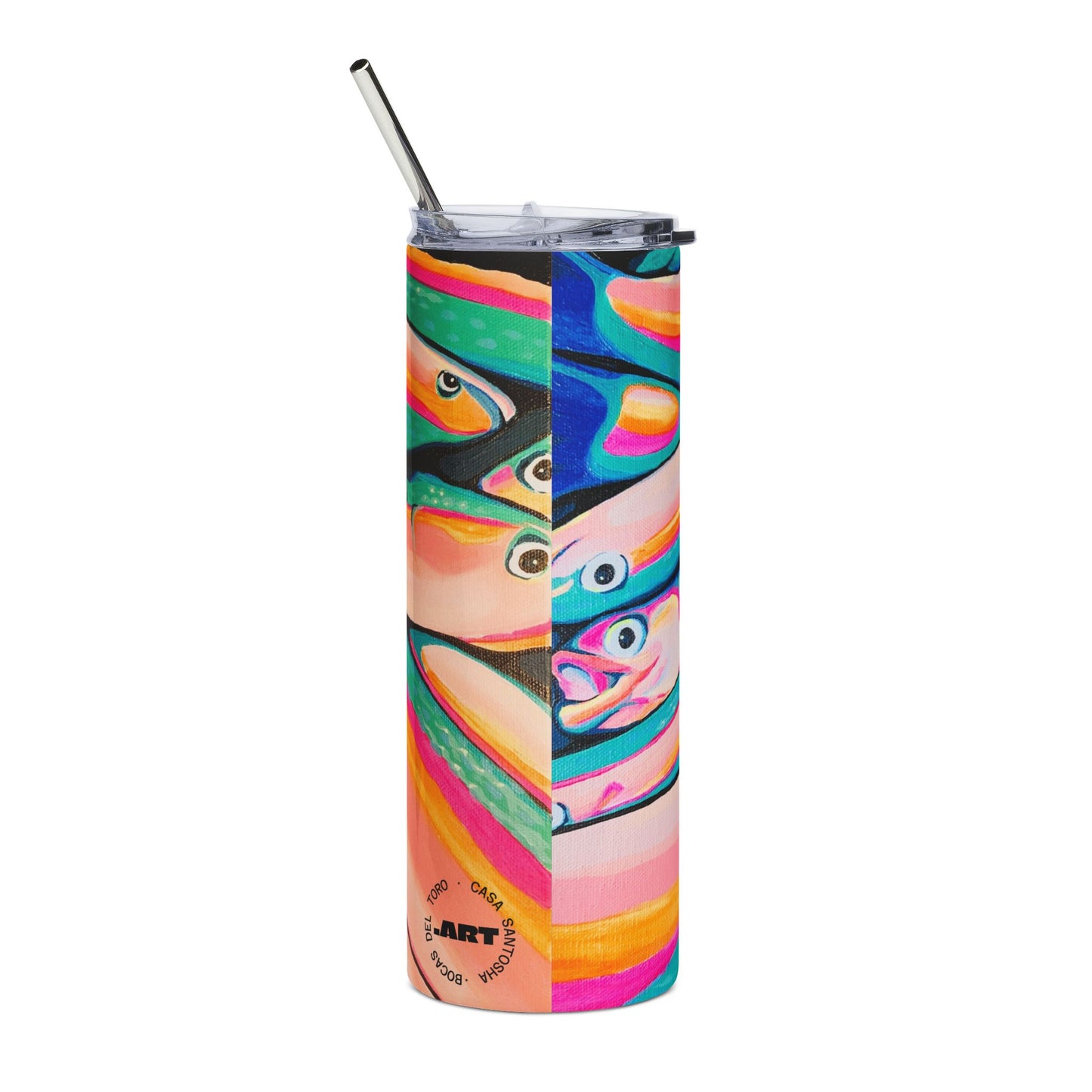 Neon Fish Stainless Steel Tumbler, 20oz | Fun Travel Mug, Eco-Friendly