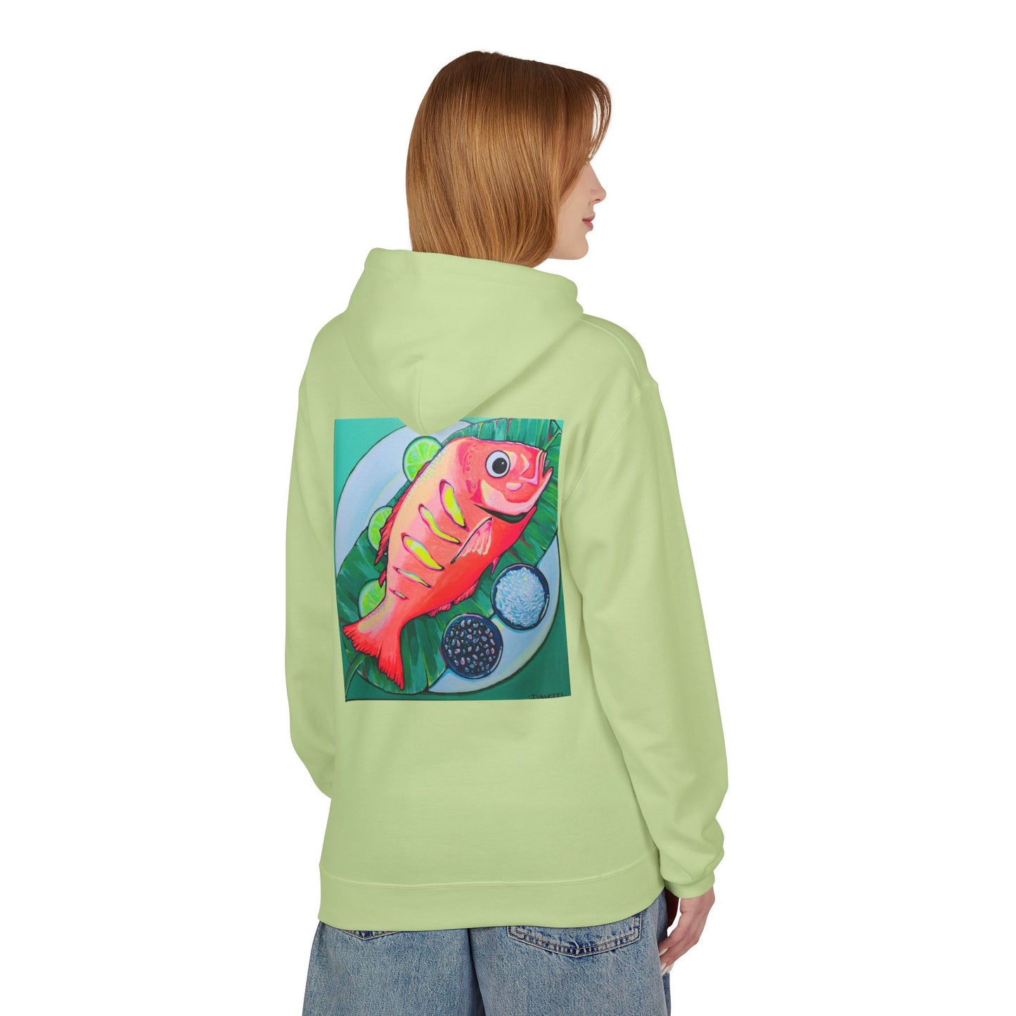 Unisex Neon Fried Fish Soft Hoodie