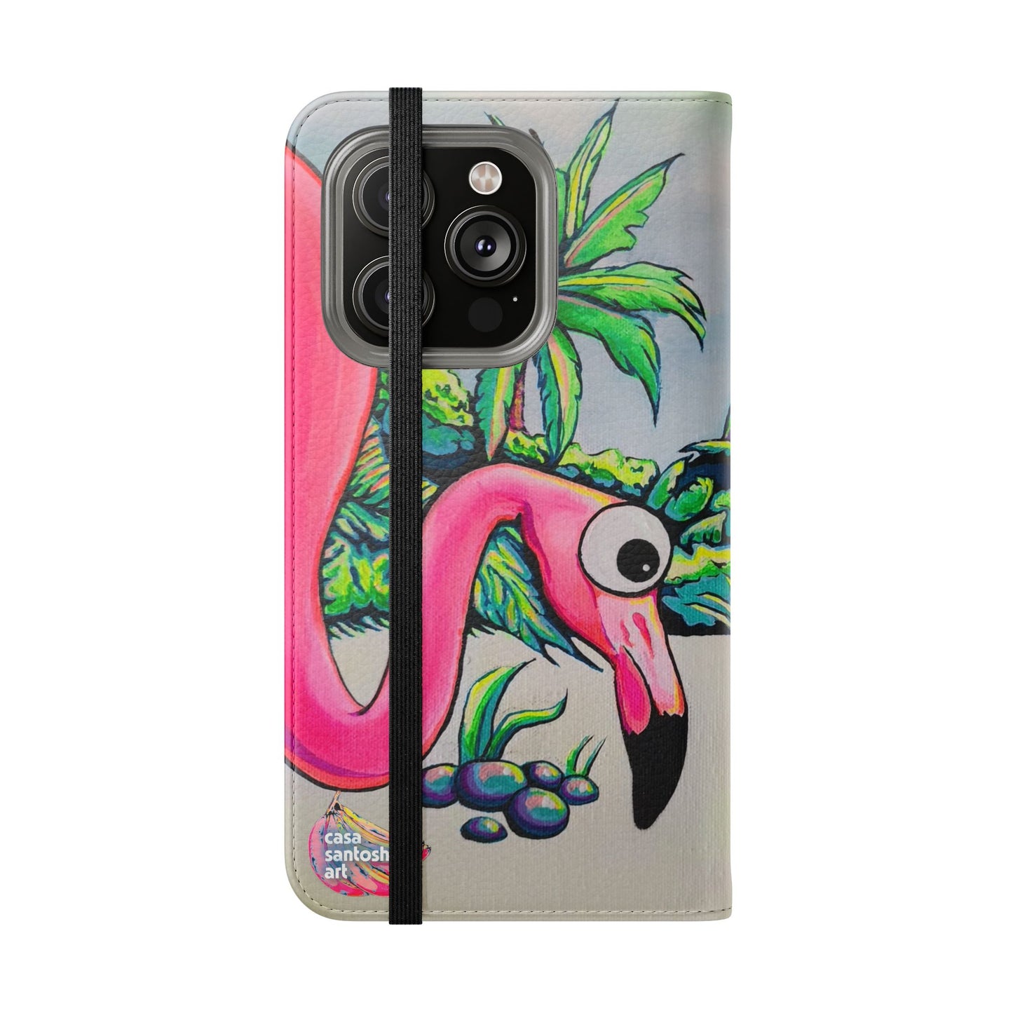 Cyclops Flamingo Family Flip Phone Case – Wallet Cover with Card Slots