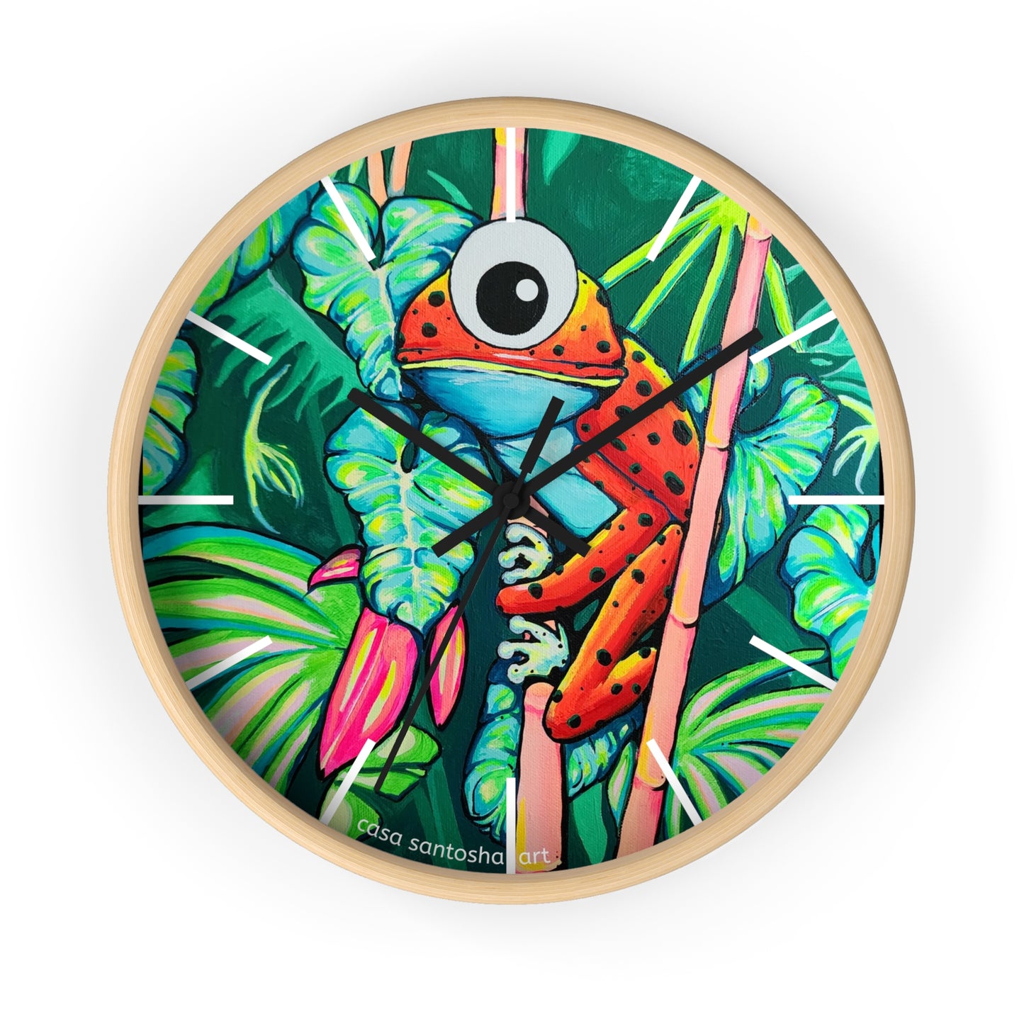 Cyclops Red Frog Pop Art Wall Clock