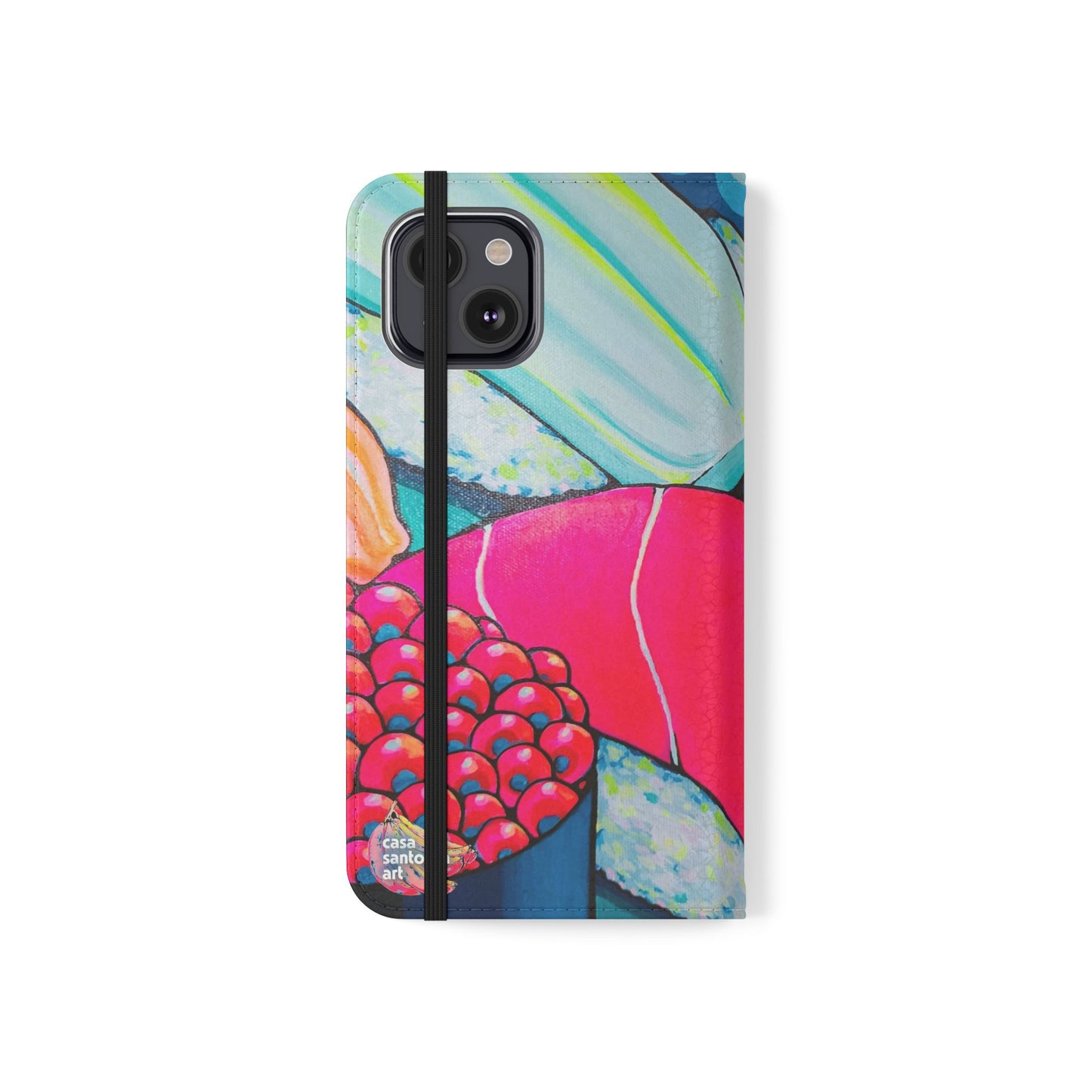 Neon Sushi Flip Phone Case – Wallet Cover with Card Slots