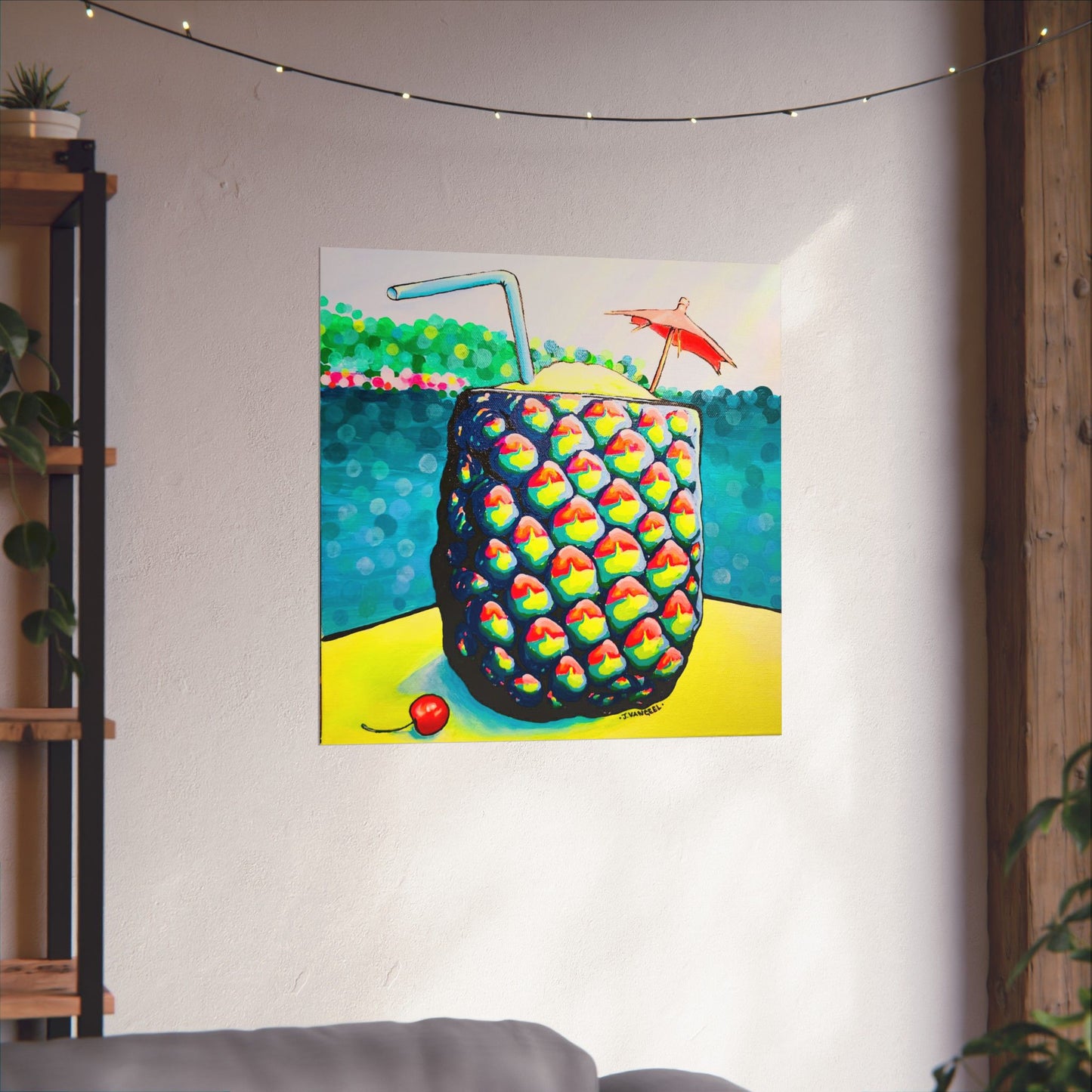 Neon Piña Colada Giclée Art Poster